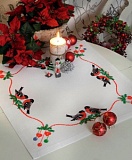 Купить недорого   Набор для вышивания Anchor: салфетка "Bullfinches And Christmas", MEZ Венгрия, 9240000-03507  в интернет магазине Фэмили хобби